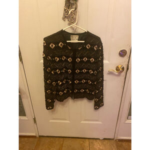 Adrianna Papell heavily beaded evening jacket size 14